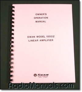 Swan 1500Z Instruction Manual
